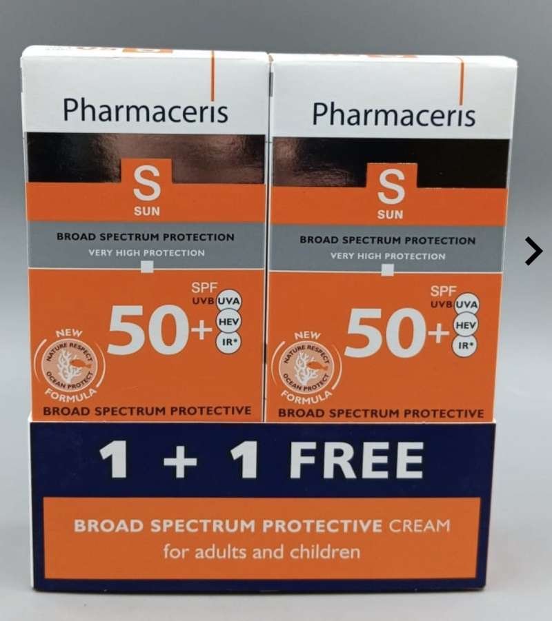  كريم الحماية من الشمس قطعتين  بعامل حماية 50+ (Pharmaceris S Broad Spectrum Protection Cream SPF 50+)